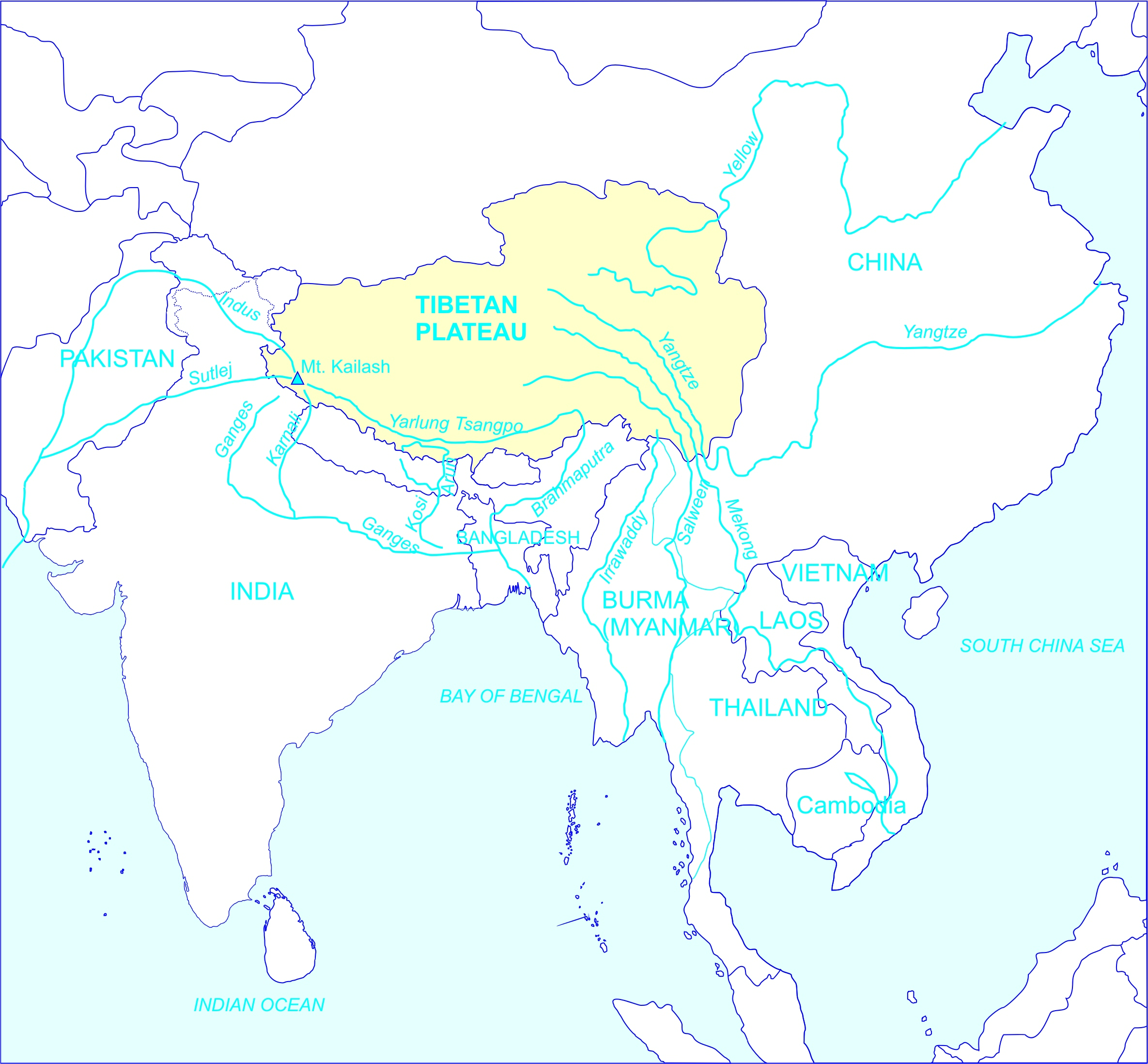 Индия китай реки. Реки Азии на карте. Основные реки зарубежной Азии на карте. Крупные реки зарубежной Азии на карте. Крупные реки Азии на карте.